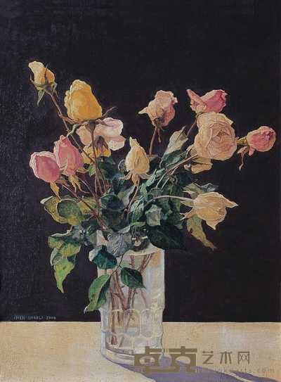 陈少立 2000年作 杂色玫瑰 39×29cm